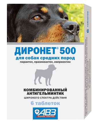 Диронет антигельминтик д/собак средних пород 500