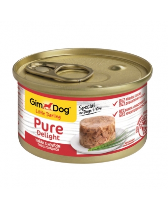 GimDog Pure Delight консервы для собак из тунца с говядиной 85 г