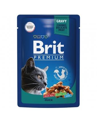 Брит Premium 5048908 Пауч д/взрослых кошек утка в соусе 85г