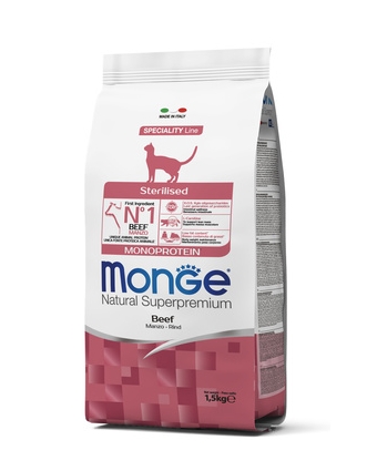 Monge Cat Monoprotein Sterilised Beef  с говядиной 1,5 кг