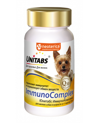Экопром U206 Юнитабс ImmunoComplex с Q10 Витамины д/собак мелких пород 100таб