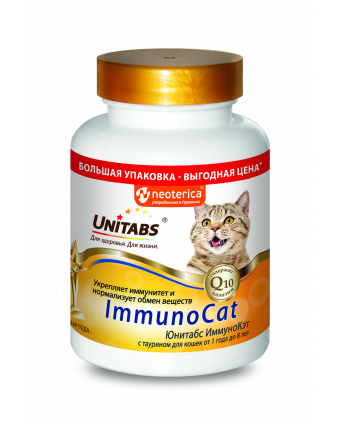 Экопром U3032 Юнитабс ImmunoCat с Q10 Витамины д/кошек с Таурином 200таб