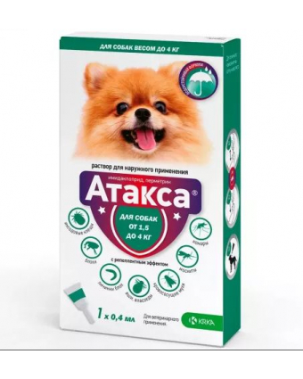 KRKA Атакса капли для собак 1,5-4 кг, 0,4 мл №1