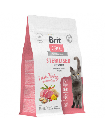 Брит Care 5066162 Сухой корм с индейкой для стерил.кошек "Cat Sterilised Metabolic", 0.4кг