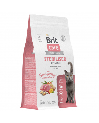 Брит Care 5066179 Сухой корм с индейкой для стерил.кошек "Cat Sterilised Metabolic", 1.5кг